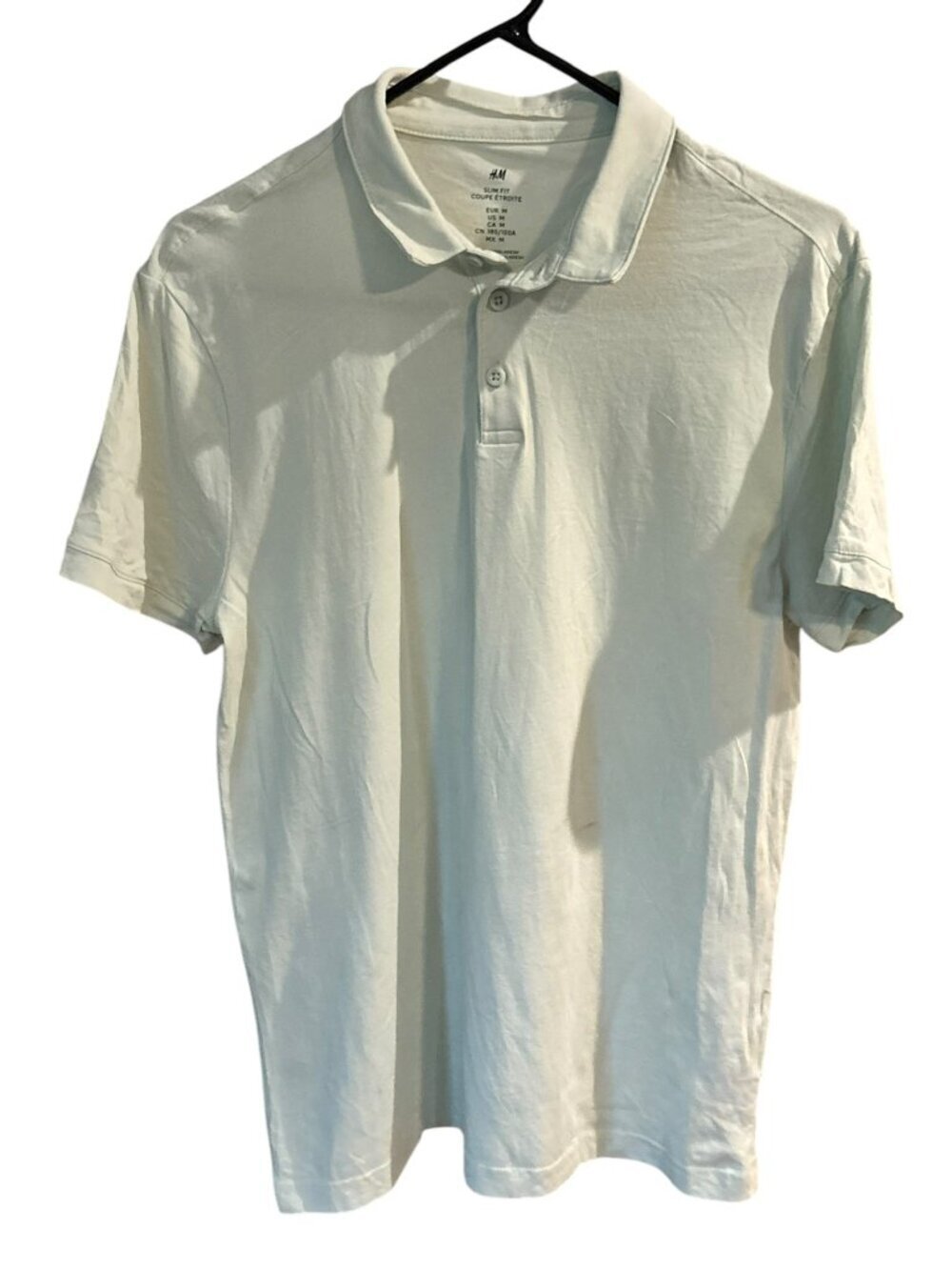 H&M Men's Light Green Slim Fit Polo Shirt